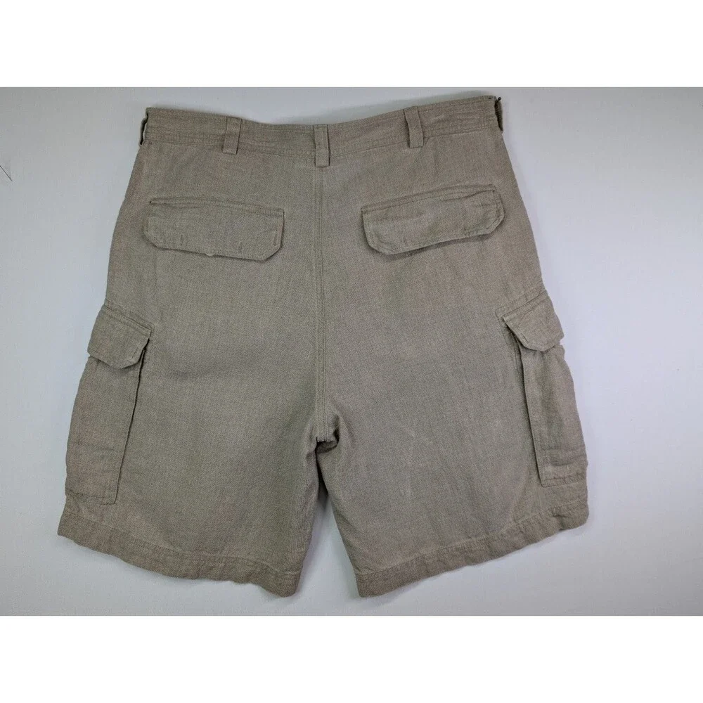 Daniel Cremieux Men’s Linen Khaki Cargo Shorts 36